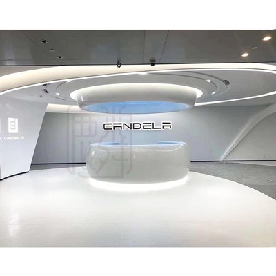玻璃钢公司天花弧形前台造型组合定制