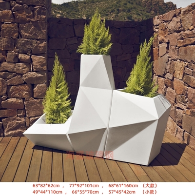 玻璃钢菱形组合花盆制作