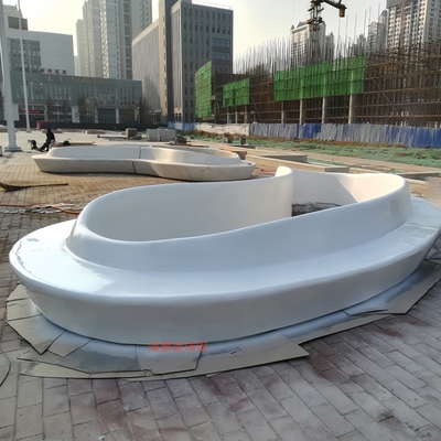 玻璃钢大型户外花坛树池坐凳