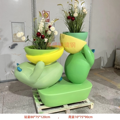 玻璃钢创意花盆造型定做