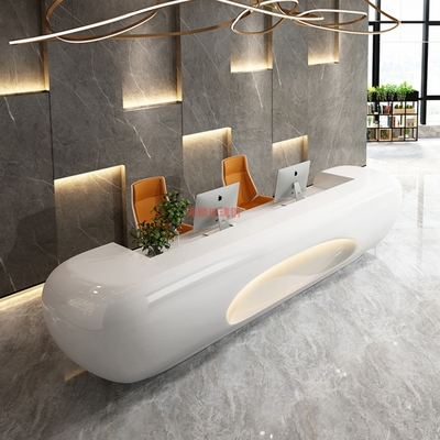 玻璃钢弧形异形前台造型