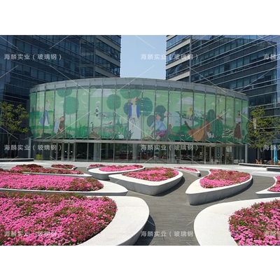 玻璃钢市政花池造型