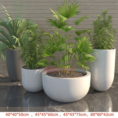 玻璃钢圆形花盆花箱定制