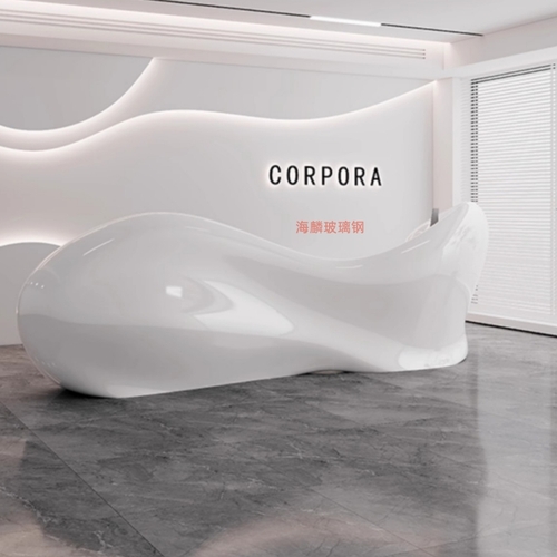 玻璃钢创意弧形前台制作